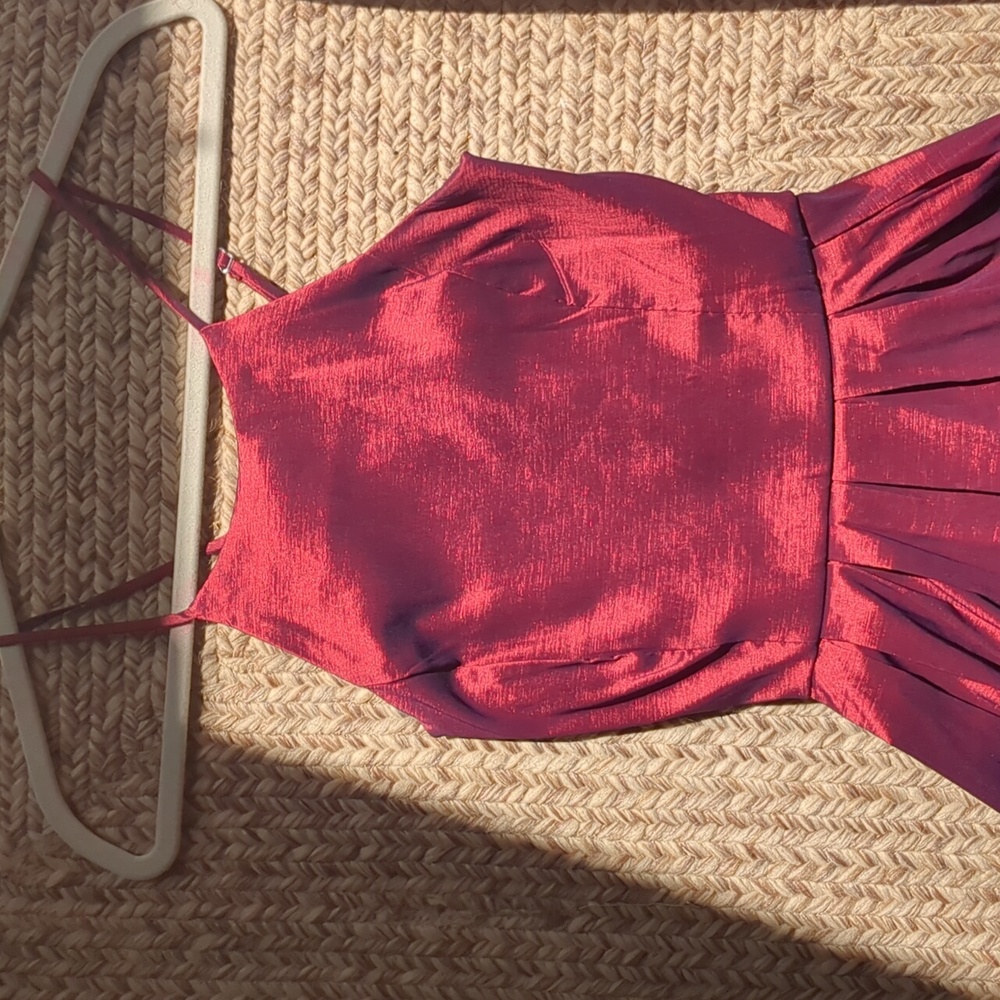 Red Shimmer Skater Dress